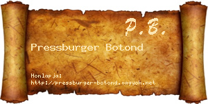 Pressburger Botond névjegykártya